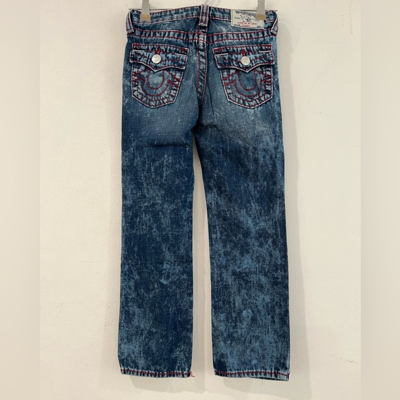 TRUE RELIGION Boys' 80s faded blue red jeans size 8 - Picture 2 of 10